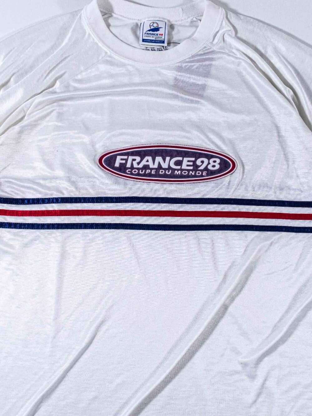 Vintage France 98 World Cup Adidas Jersey XL Coupe Du Monde Striped Souvenir VTG